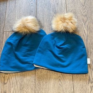 NEW Two Matching Toddler Beanies 18-24, 2-4